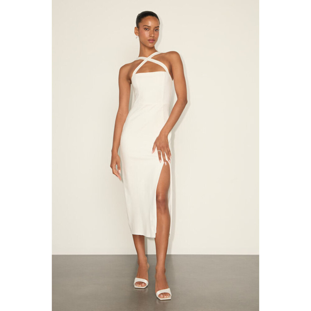 Lulus Rumi White Sleeveless Column Midi Dress - Size M